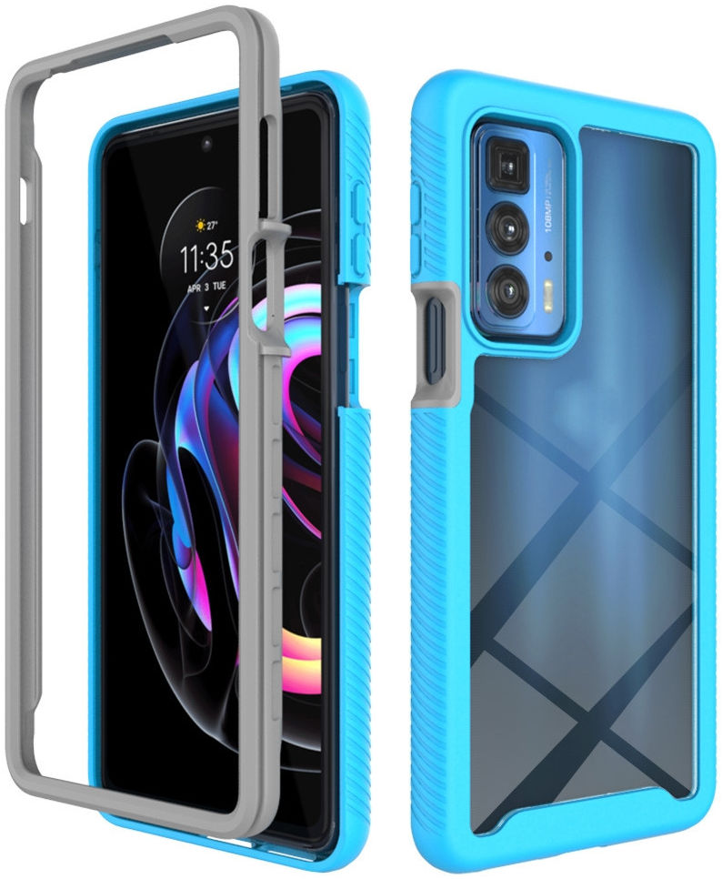 Motorola Edge 20 Pro Hoesje Volledig Schokbestendig Cover Blauw afbeelding 1