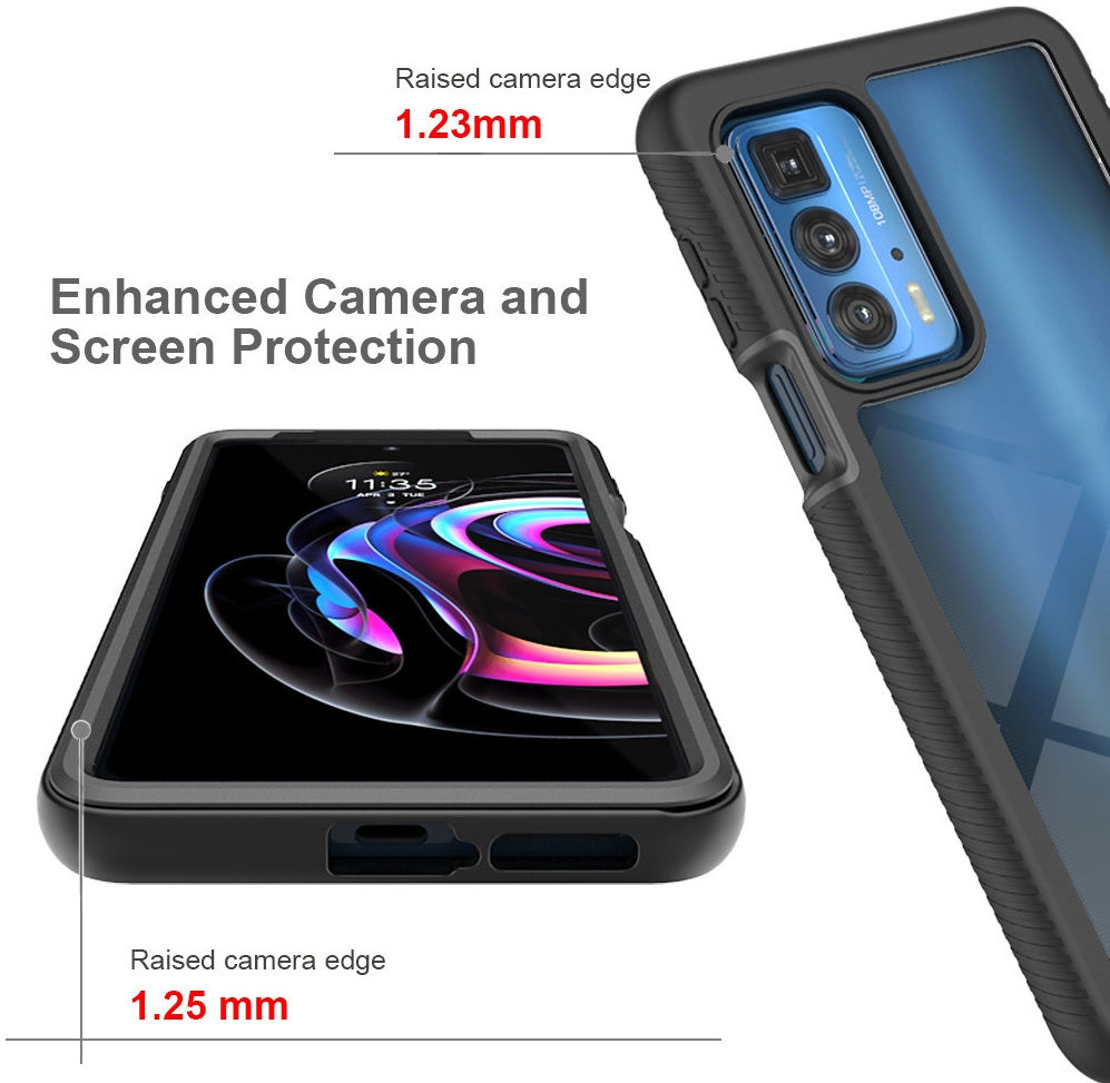 Motorola Edge 20 Pro Hoesje Volledig Schokbestendig Cover Blauw afbeelding 5