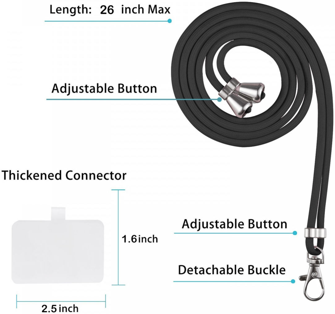Google Pixel 6 Pro Hoesje met Koord TPU Back Cover Keycord Zwart afbeelding 7