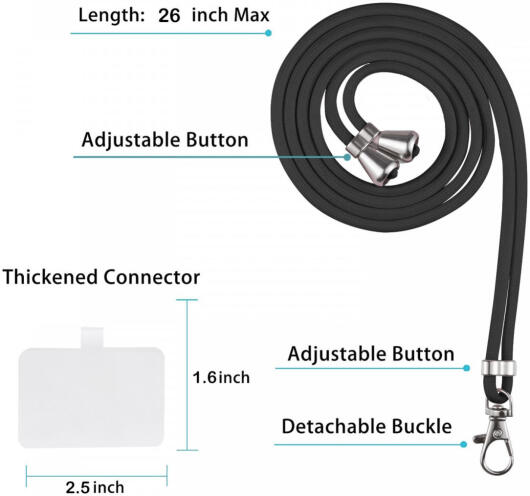 Google Pixel 6 Pro Hoesje met Koord TPU Back Cover Keycord Zwart afbeelding 7