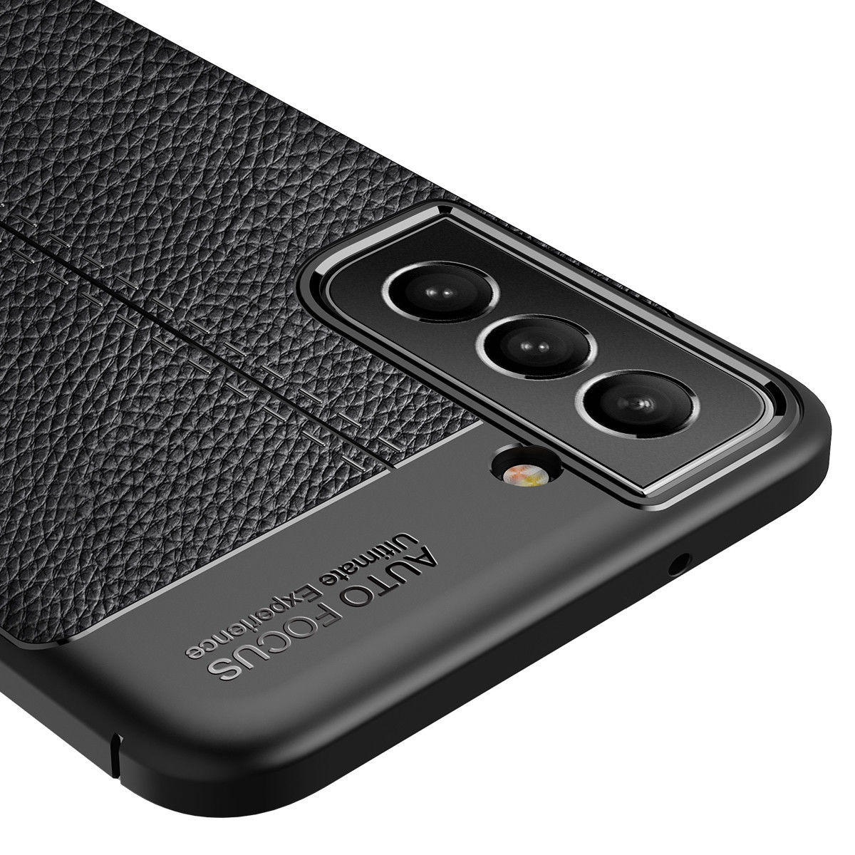 Samsung Galaxy S21 FE Hoesje Leren Litichi Textuur Back Cover Zwart afbeelding 7