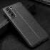 Samsung Galaxy S21 FE Hoesje Leren Litichi Textuur Back Cover Zwart afbeelding 2