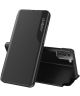 Samsung Galaxy S21 FE Hoesje Book Case met Side Display en Stand Zwart