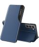 Samsung Galaxy S22 Hoesje Book Case met Side Display en Stand Blauw