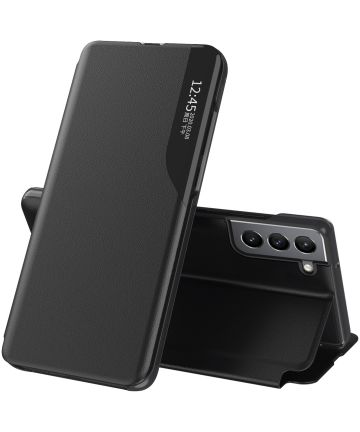 Samsung Galaxy S22 Plus Hoesje Book Case met Side Display Zwart Hoesjes
