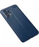 Samsung Galaxy A33 Hoesje Back Cover met Kunstleer Textuur Blauw