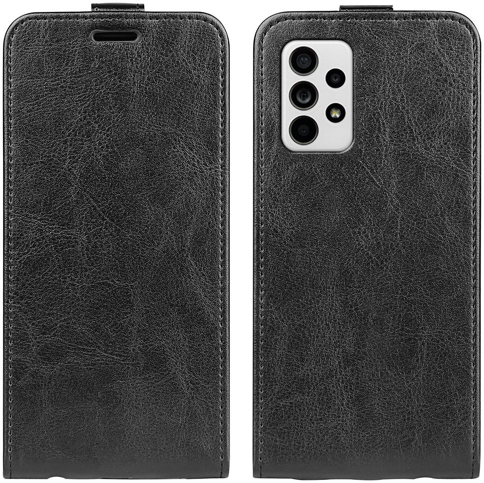Samsung Galaxy A33 Hoesje Verticale Flip Wallet Case Zwart afbeelding 4