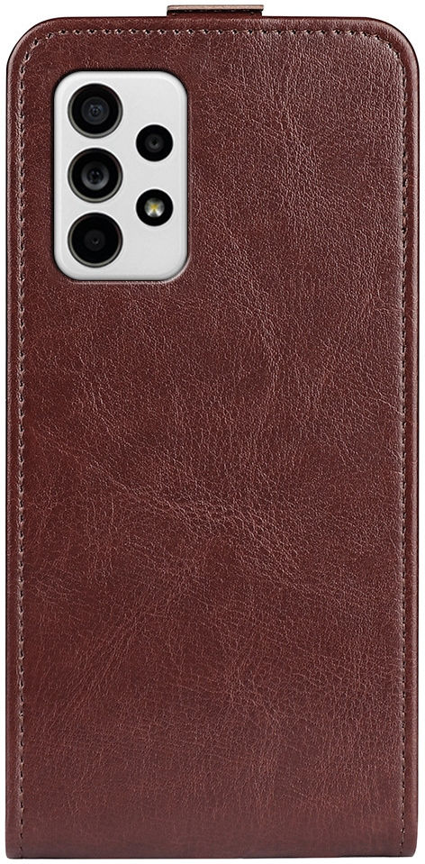 Samsung Galaxy A33 Hoesje Verticale Flip Wallet Case Bruin afbeelding 3