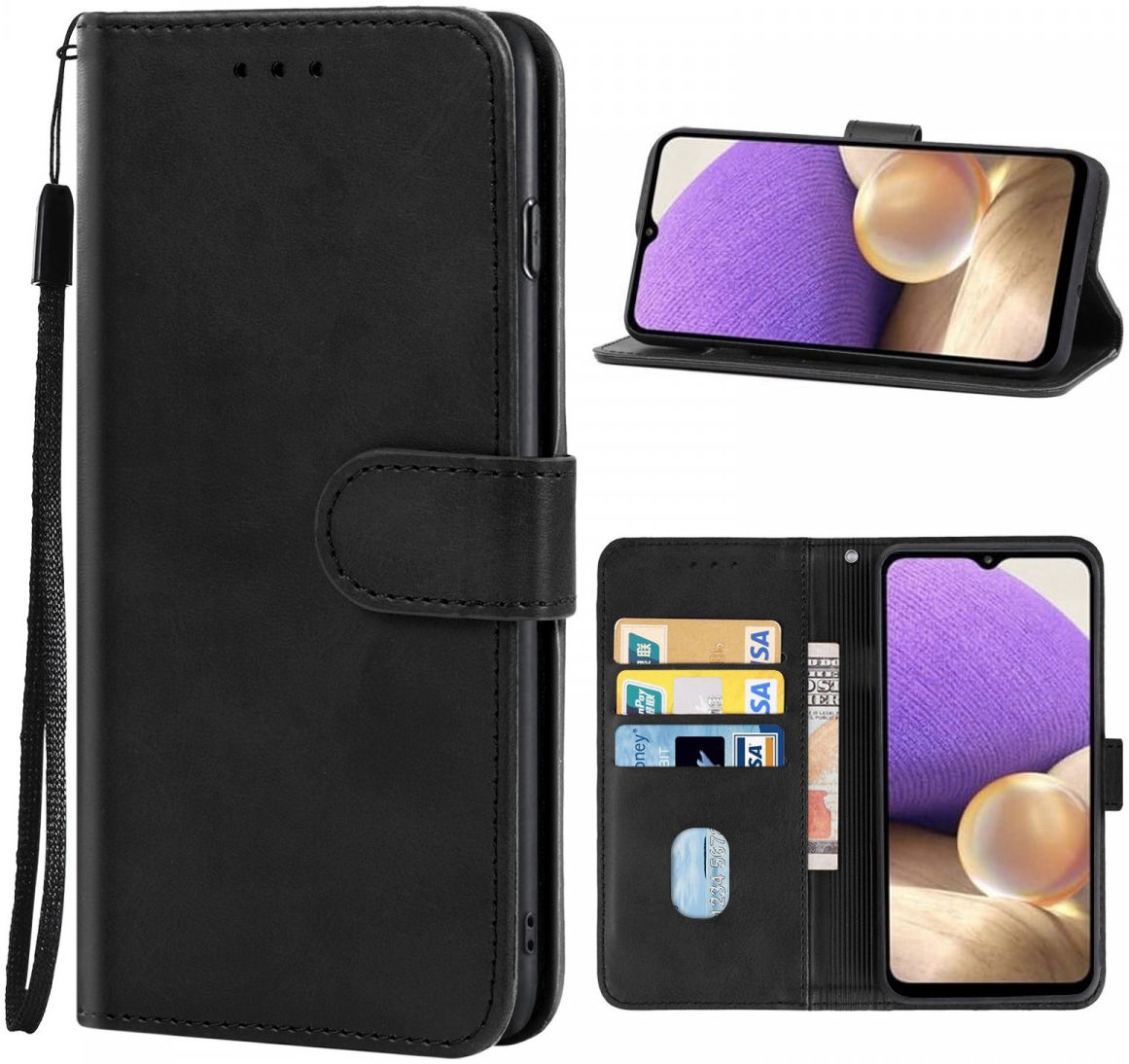 Samsung Galaxy A33 Hoesje Portemonnee Wallet Book Case Zwart afbeelding 5