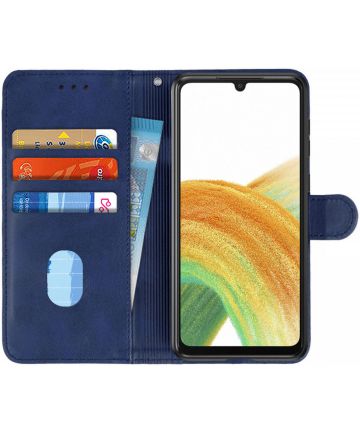 Samsung Galaxy A33 Hoesje Portemonnee Wallet Book Case Blauw Hoesjes