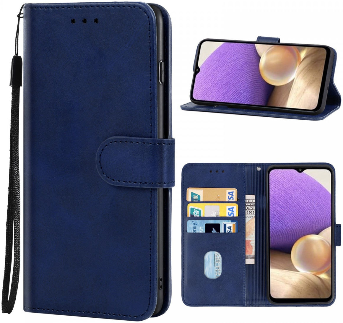 Samsung Galaxy A33 Hoesje Portemonnee Wallet Book Case Blauw afbeelding 5