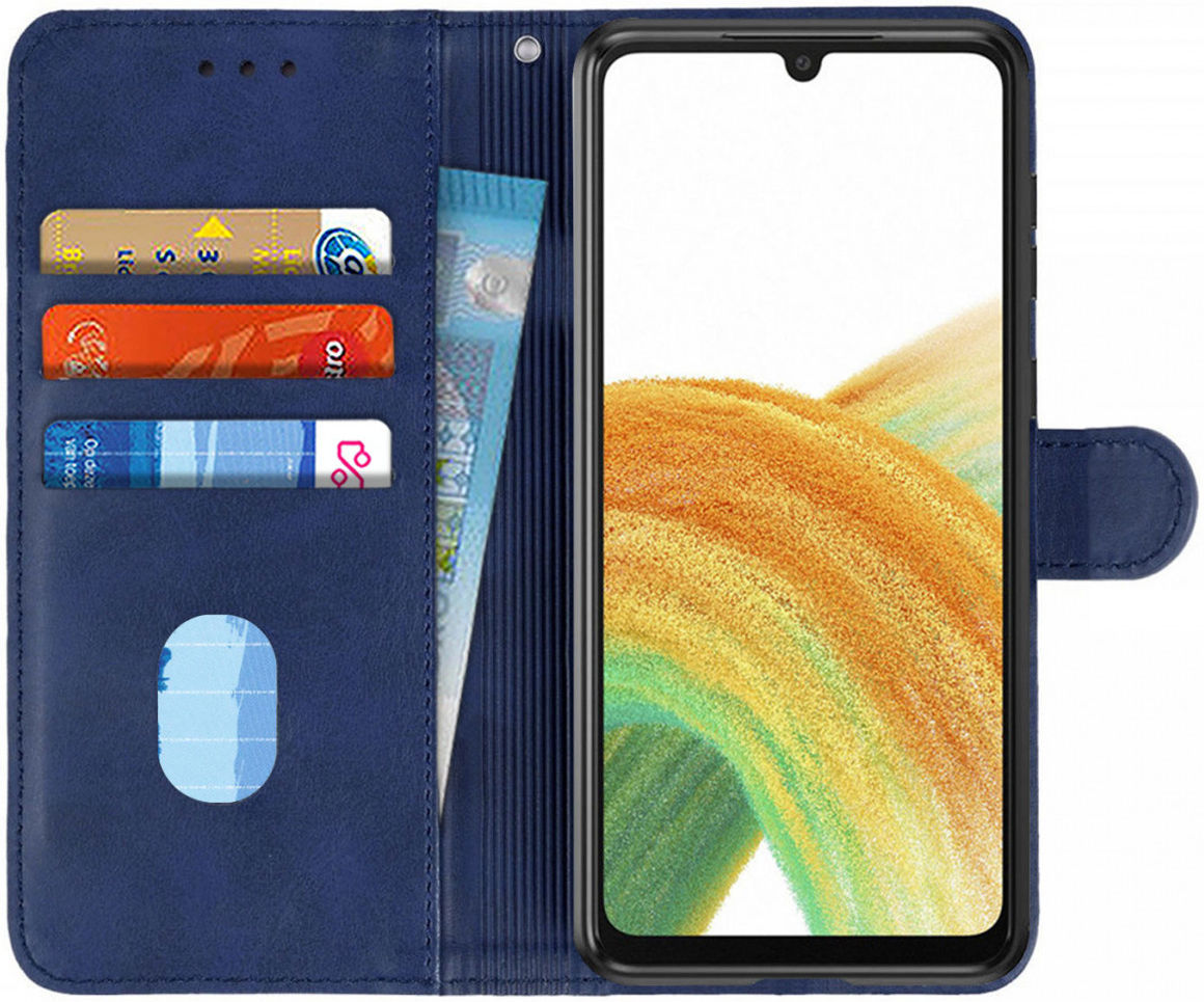 Samsung Galaxy A33 Hoesje Portemonnee Wallet Book Case Blauw afbeelding 1