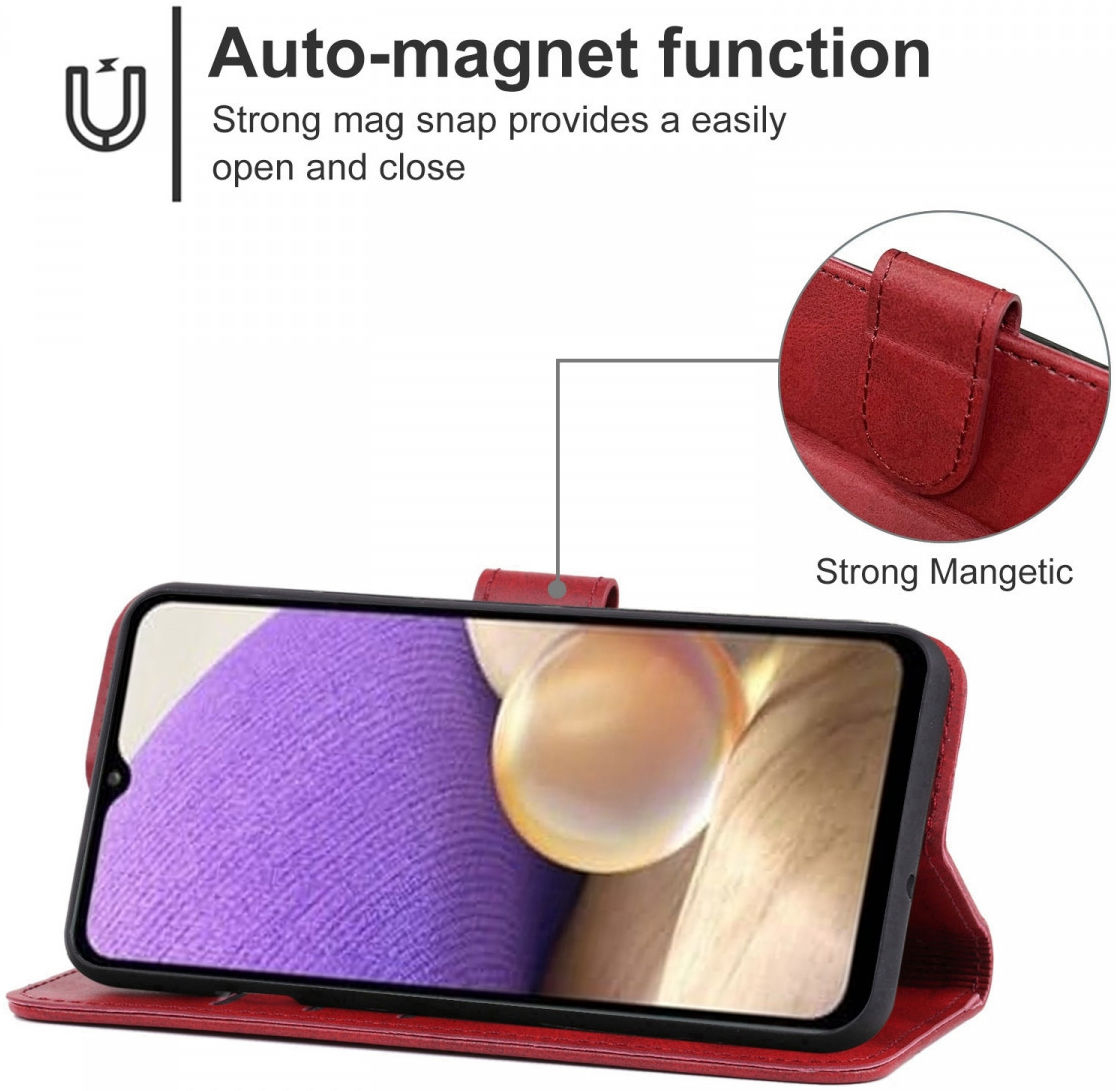 Samsung Galaxy A33 Hoesje Portemonnee Wallet Book Case Rood afbeelding 3