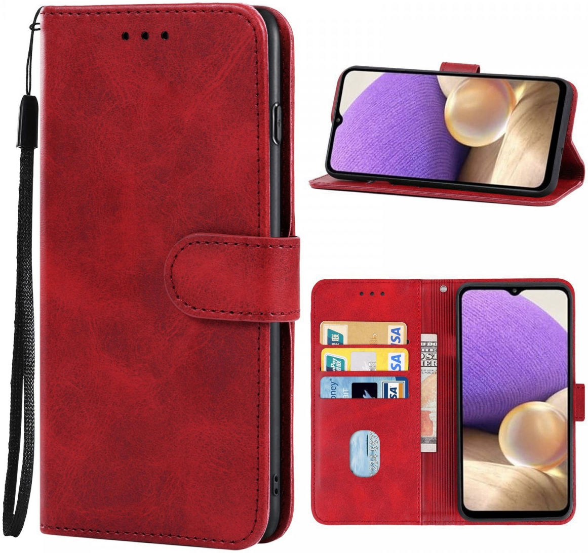 Samsung Galaxy A33 Hoesje Portemonnee Wallet Book Case Rood afbeelding 5