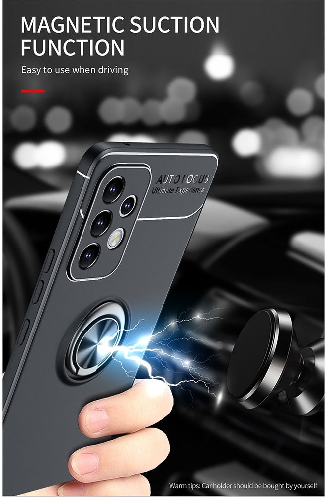 Samsung Galaxy A33 Hoesje met Magnetische Kickstand Ring Zwart afbeelding 3