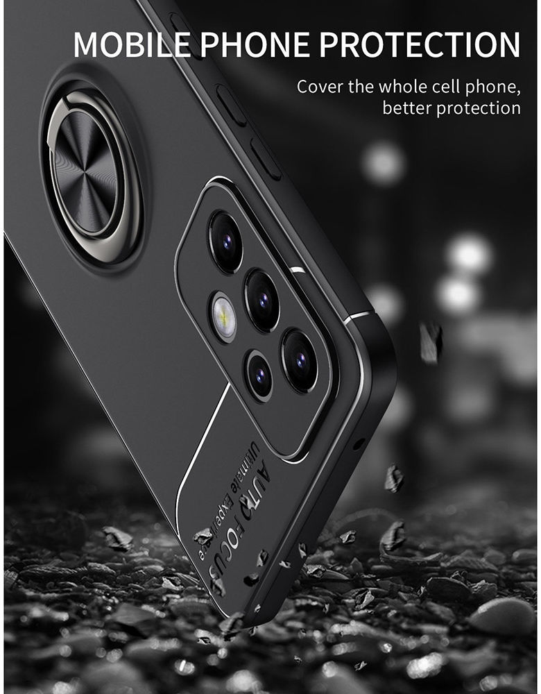 Samsung Galaxy A33 Hoesje met Magnetische Kickstand Ring Zwart afbeelding 4