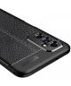 Samsung Galaxy M52 5G Hoesje Back Cover met Kunstleer Textuur Zwart