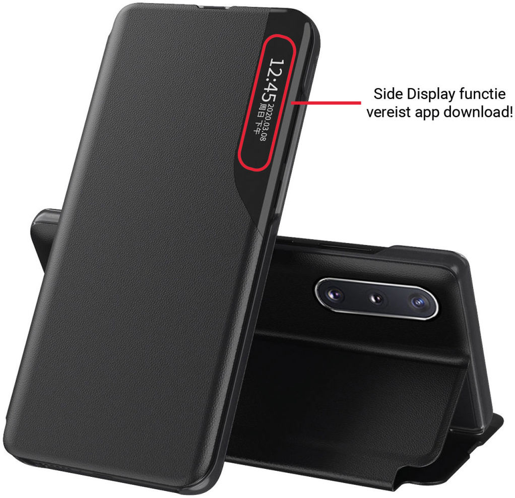 Samsung Galaxy M52 5G Hoesje Book Case met Side Display en Stand Zwart afbeelding 7