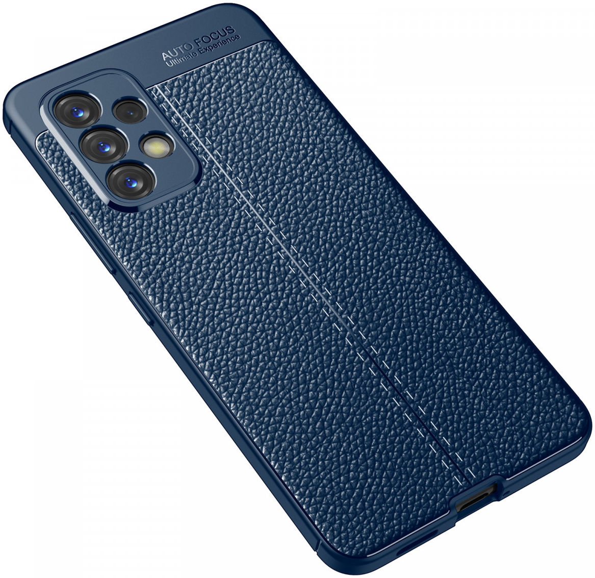 Samsung Galaxy A53 Hoesje Back Cover met Kunstleer Textuur Blauw afbeelding 2