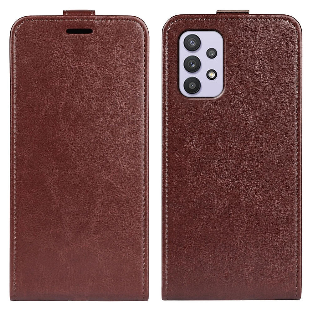 Samsung Galaxy A53 Hoesje Verticale Flip Wallet Case Bruin afbeelding 2