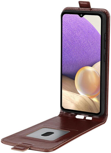 Samsung Galaxy A53 Hoesje Verticale Flip Wallet Case Bruin afbeelding 1