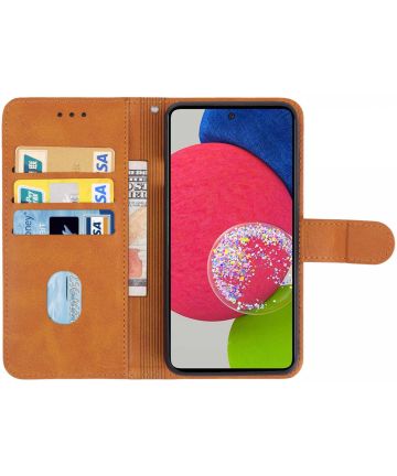 Samsung Galaxy A53 Hoesje Portemonnee Wallet Book Case Bruin Hoesjes