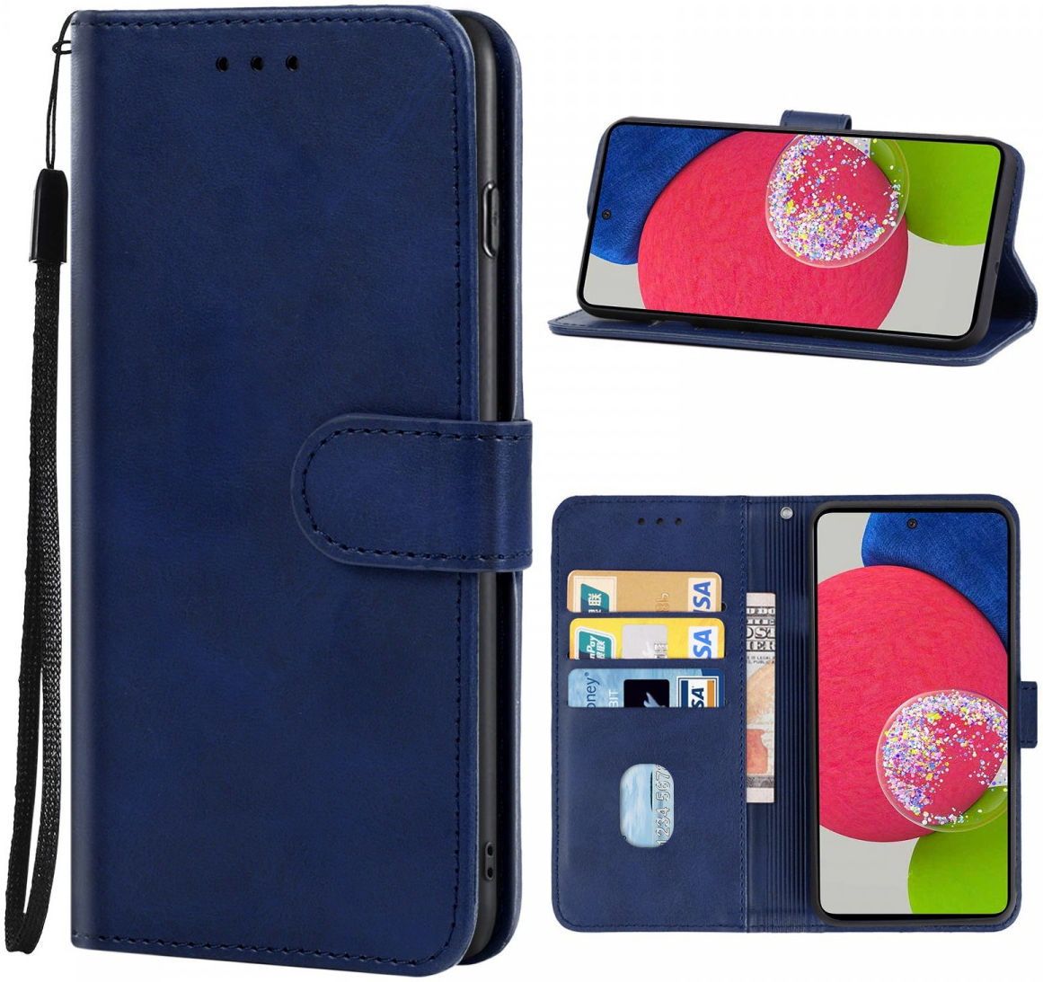 Samsung Galaxy A53 Hoesje Portemonnee Wallet Book Case Blauw afbeelding 5