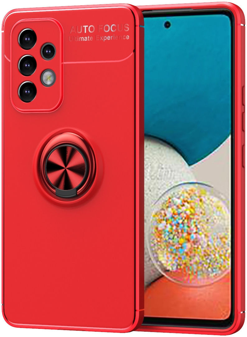 Samsung Galaxy A53 Hoesje met Magnetische Kickstand Ring Rood afbeelding 1