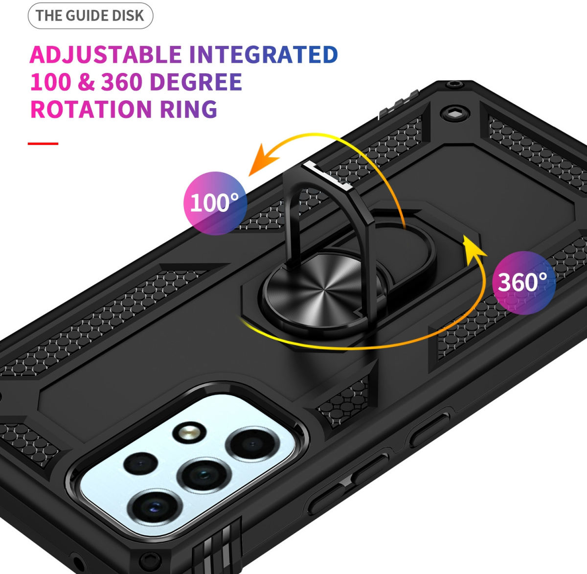 Samsung Galaxy A53 Hybride Hoesje met Kickstand Ring Zwart afbeelding 6