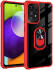 Samsung Galaxy A53 Hoesje Kickstand Ring Back Cover Transparant/Rood afbeelding 1