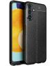Samsung Galaxy A13 5G / A04s Hoesje Back Cover Kunstleer Textuur Zwart