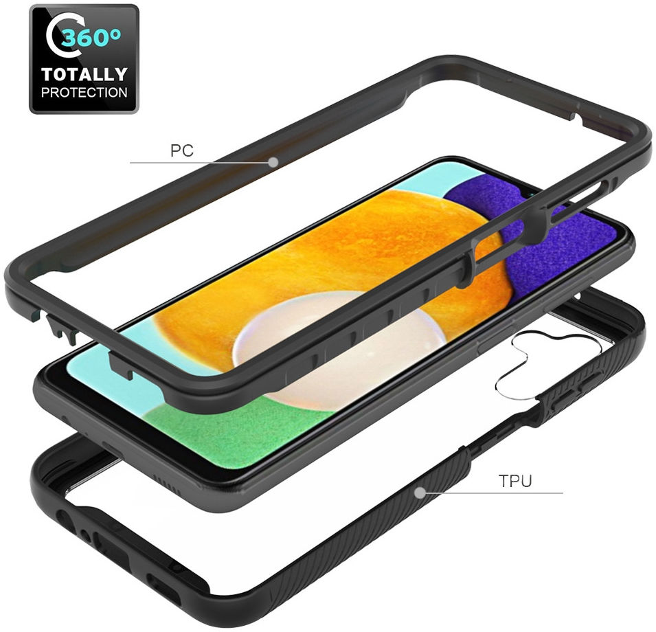 Samsung Galaxy A13 5G/A04s Hoesje Volledig Schokbestendig Cover Blauw afbeelding 4