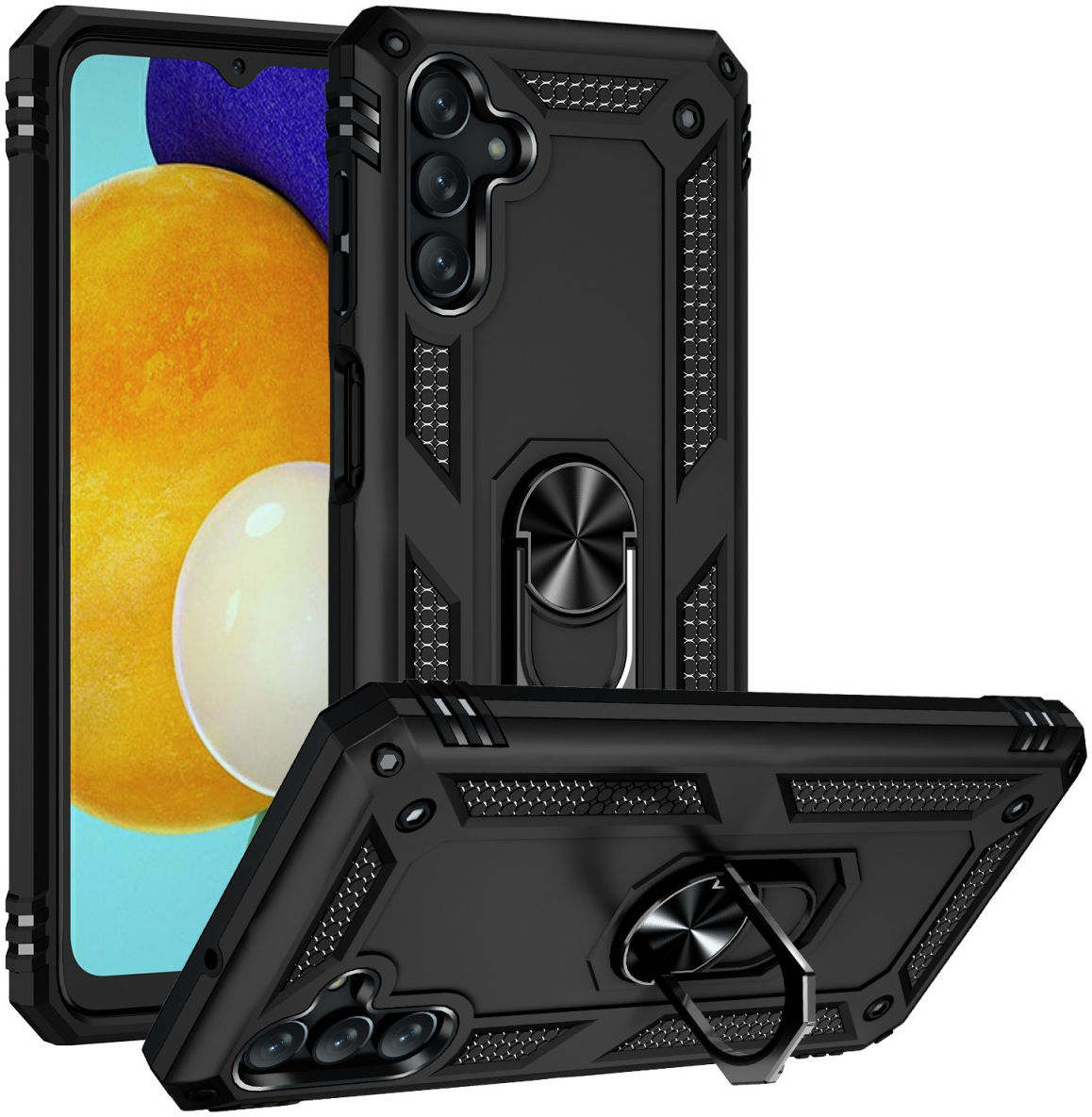 Samsung Galaxy A13 5G / A04s Hybride Hoesje met Kickstand Ring Zwart afbeelding 1