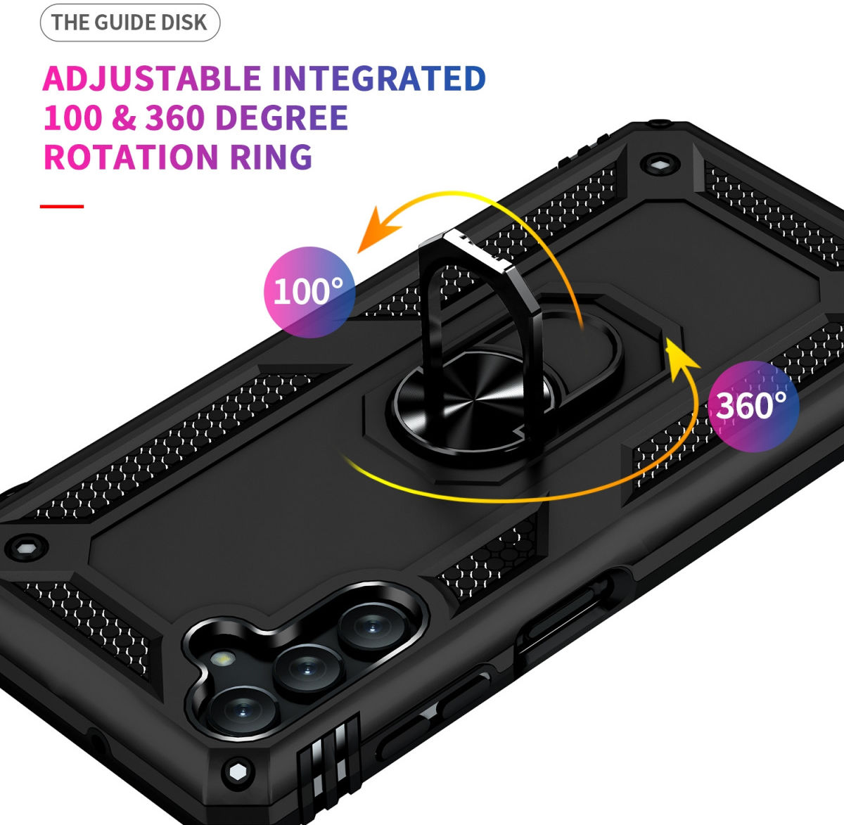 Samsung Galaxy A13 5G / A04s Hybride Hoesje met Kickstand Ring Zwart afbeelding 5