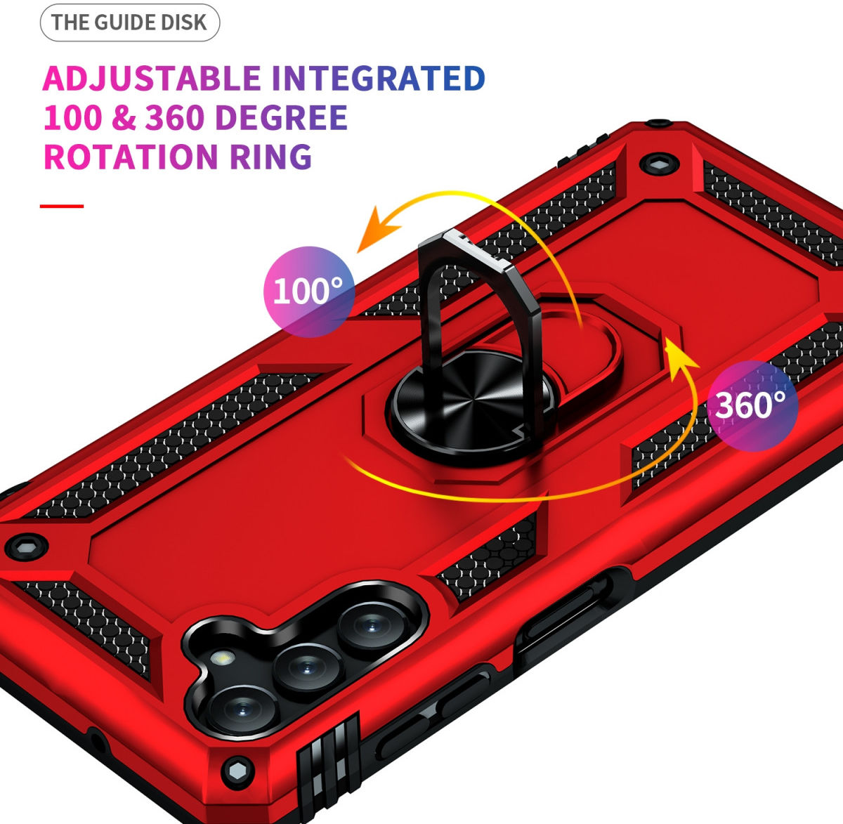 Samsung Galaxy A13 5G / A04s Hybride Hoesje met Kickstand Ring Rood afbeelding 5