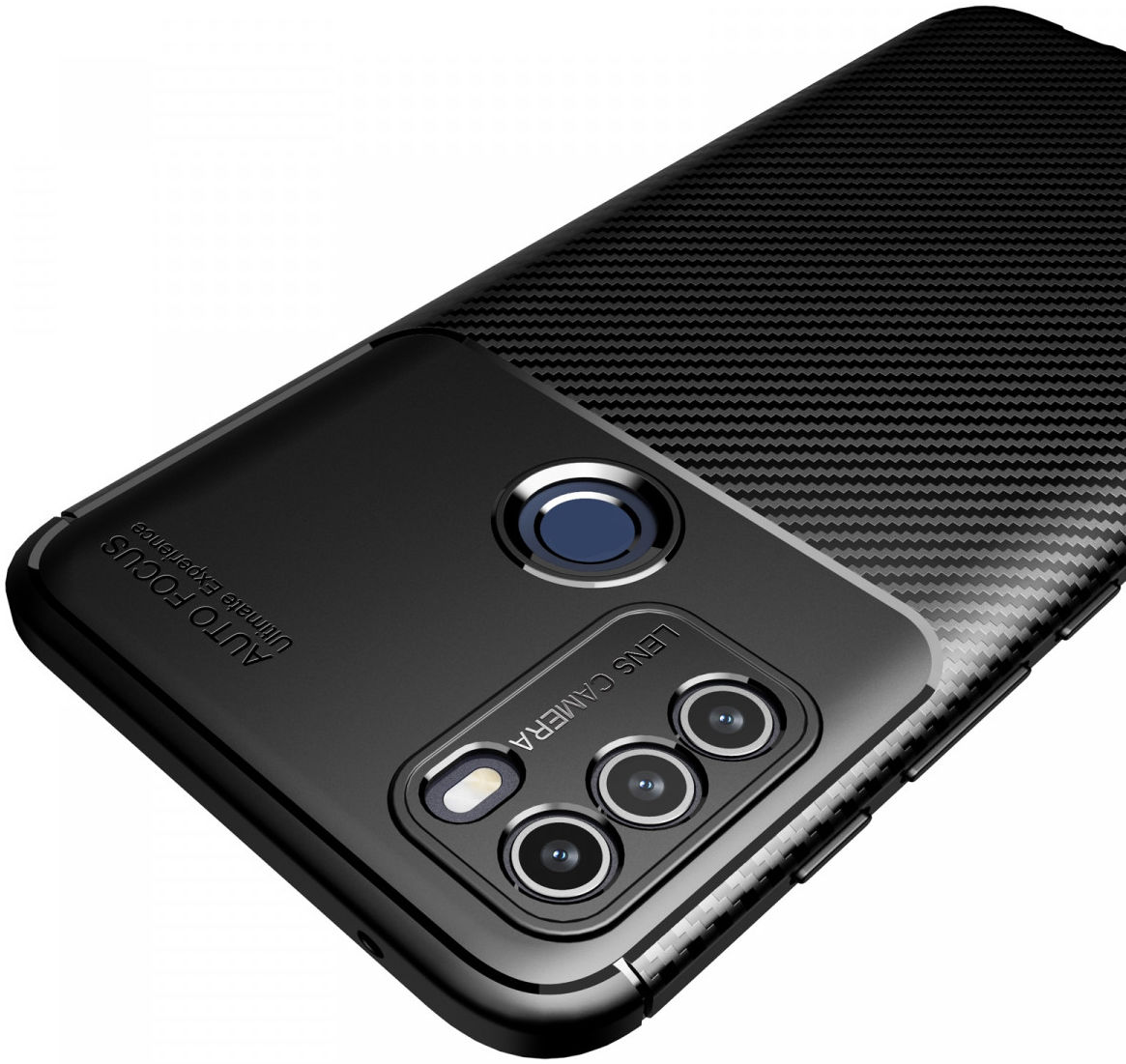 Motorola Moto G50 Hoesje Siliconen Carbon TPU Back Cover Zwart afbeelding 5