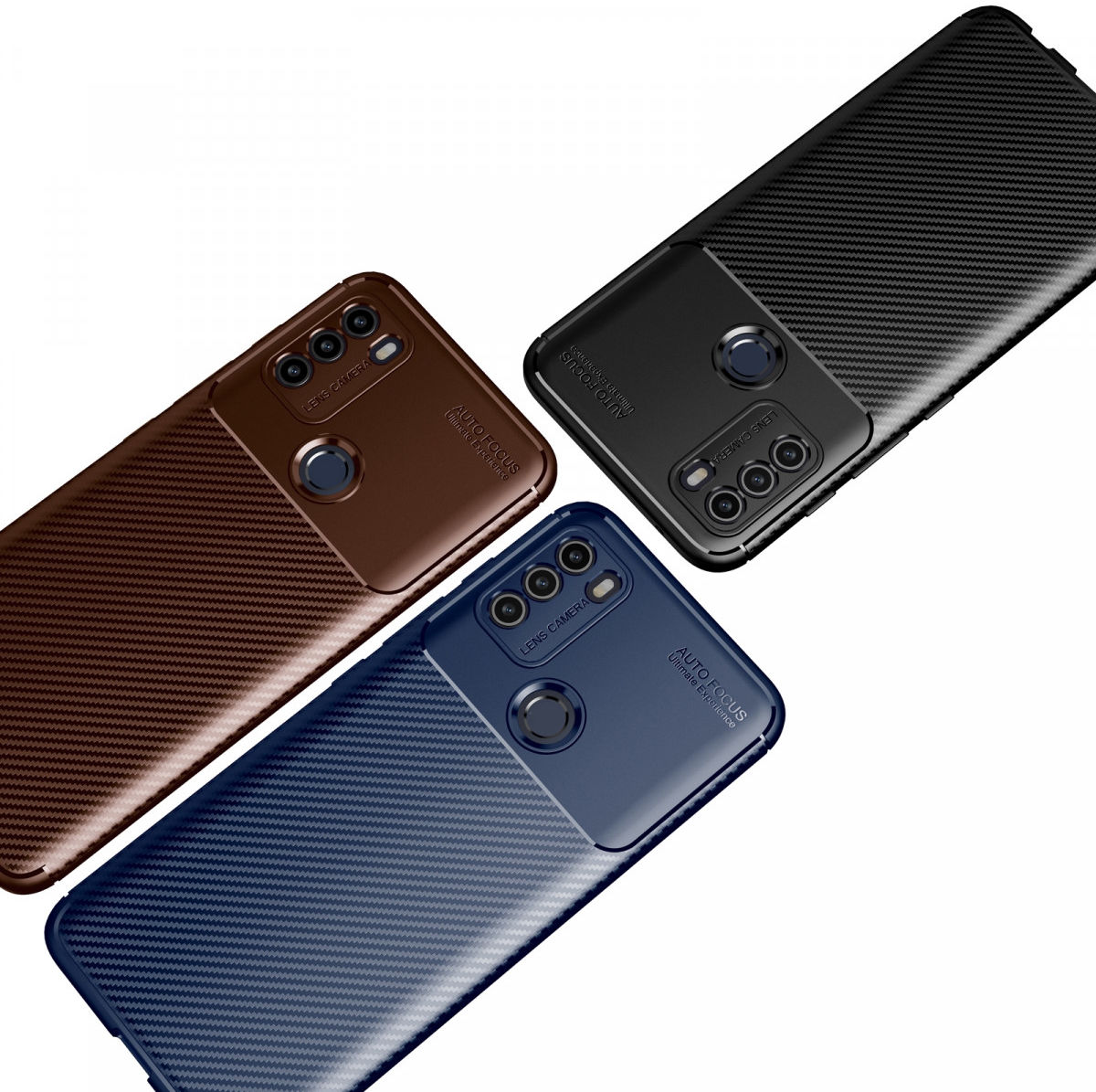 Motorola Moto G50 Hoesje Siliconen Carbon TPU Back Cover Zwart afbeelding 6