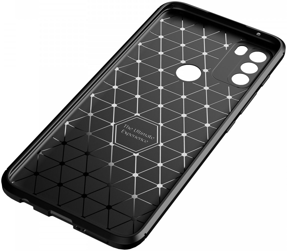 Motorola Moto G50 Hoesje Siliconen Carbon TPU Back Cover Zwart afbeelding 8
