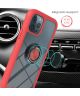 Oppo Reno5 Lite Hoesje Kickstand Ring Back Cover Transparant/Rood