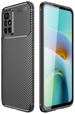 Xiaomi Redmi 10 Hoesje Siliconen Carbon TPU Back Cover Zwart afbeelding 1
