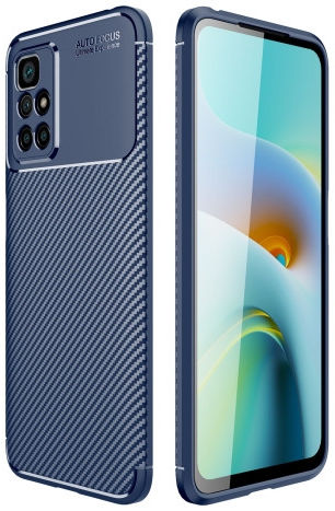 Xiaomi Redmi 10 Hoesje Siliconen Carbon TPU Back Cover Blauw afbeelding 1