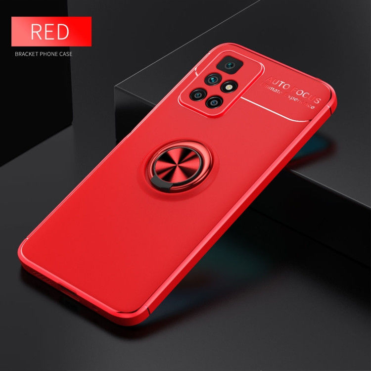 Xiaomi Redmi 10 Hoesje met Magnetische Kickstand Ring Rood afbeelding 2