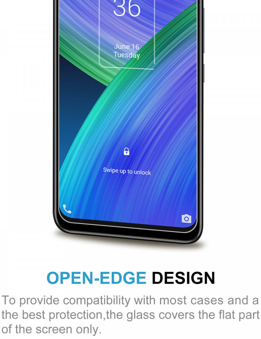 TCL 20 R 5G Screen Protector 9H Tempered Glass Case Friendly afbeelding 6
