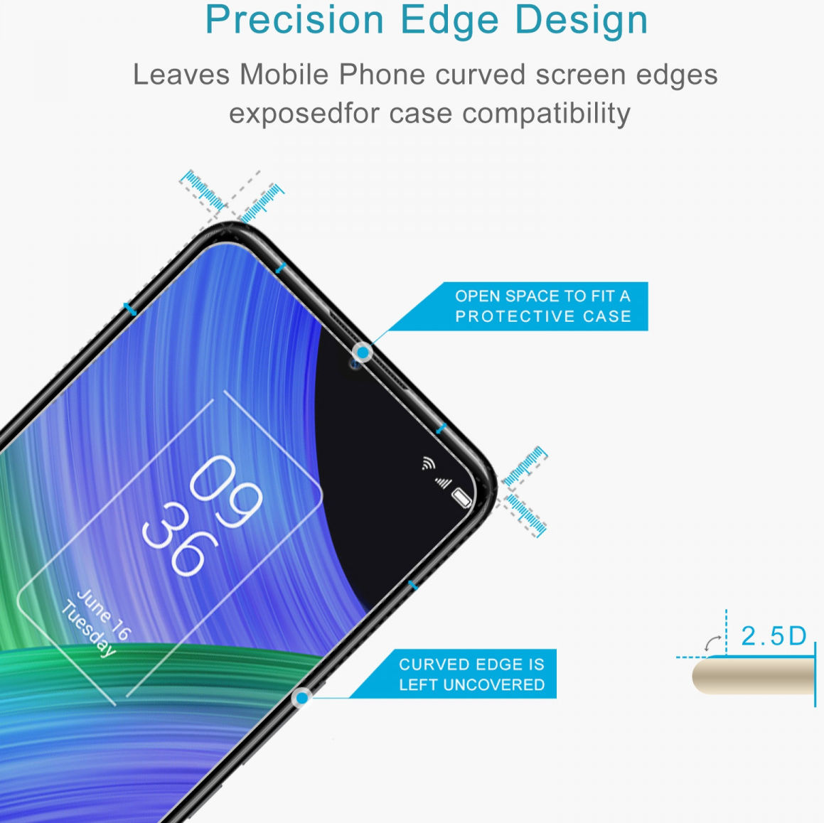 TCL 20 R 5G Screen Protector 9H Tempered Glass Case Friendly afbeelding 3
