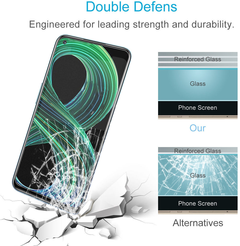 Realme 8 5G Screenprotector 9H Tempered Glass afbeelding 5