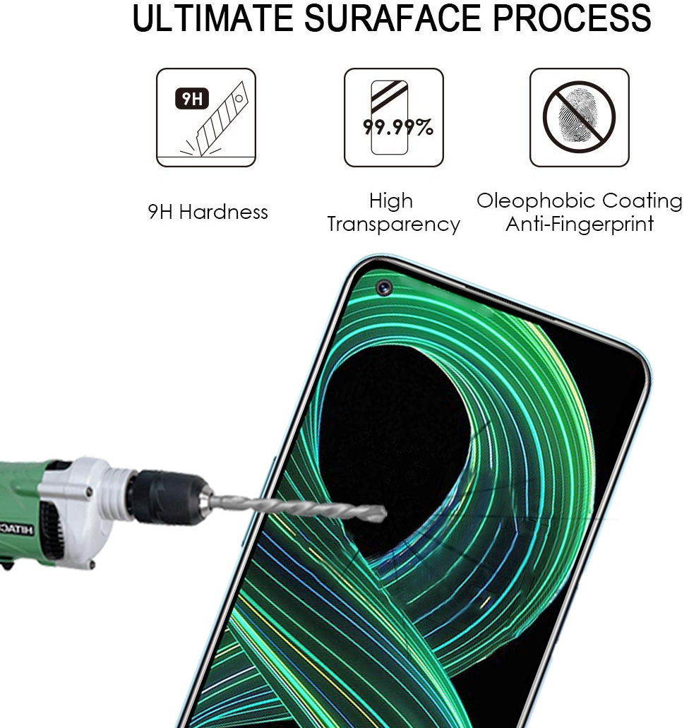 Realme 8 5G Screenprotector Tempered Glass Volledig Dekkend afbeelding 6