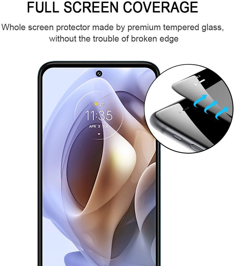 Motorola Moto G31 / G41 Screen Protector 9H Tempered Glass Full Cover afbeelding 2