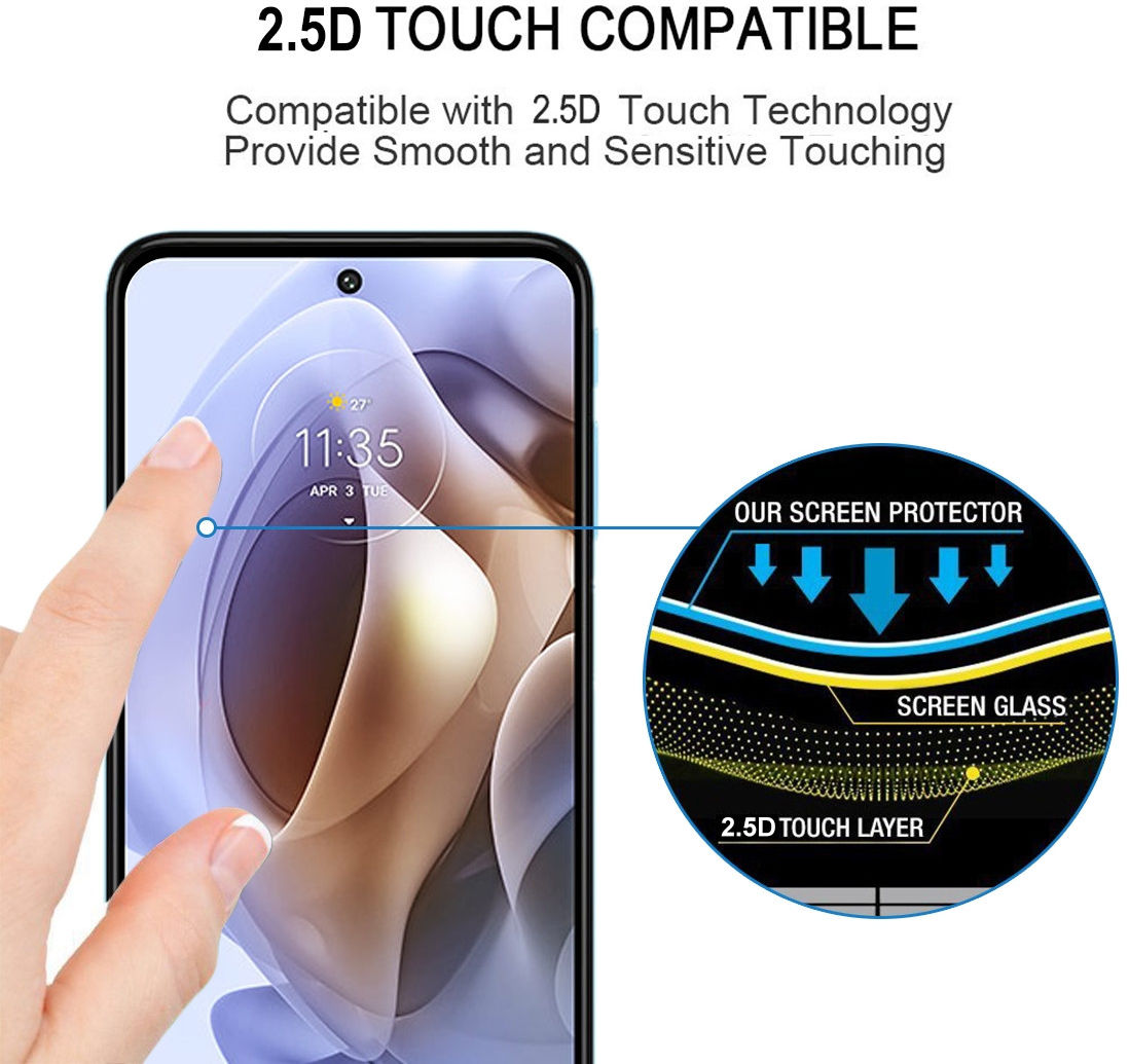 Motorola Moto G31 / G41 Screen Protector 9H Tempered Glass Full Cover afbeelding 4