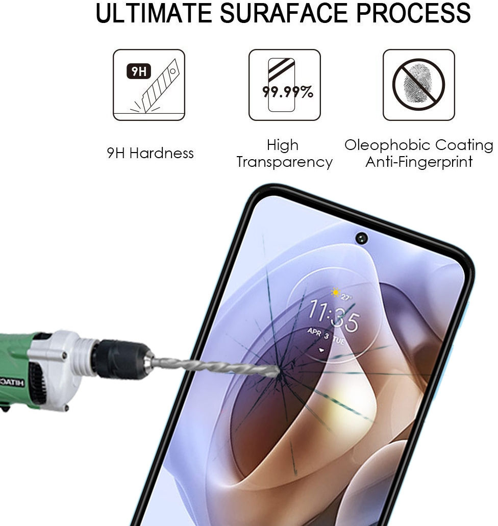 Motorola Moto G31 / G41 Screen Protector 9H Tempered Glass Full Cover afbeelding 5
