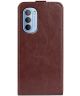 Motorola Moto G31 / G41 Hoesje Verticale Flip Wallet Case Bruin